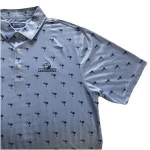Grand Dunes Founders Mens Golf Polo Shirt All Over Palmetto Tree Tropical L